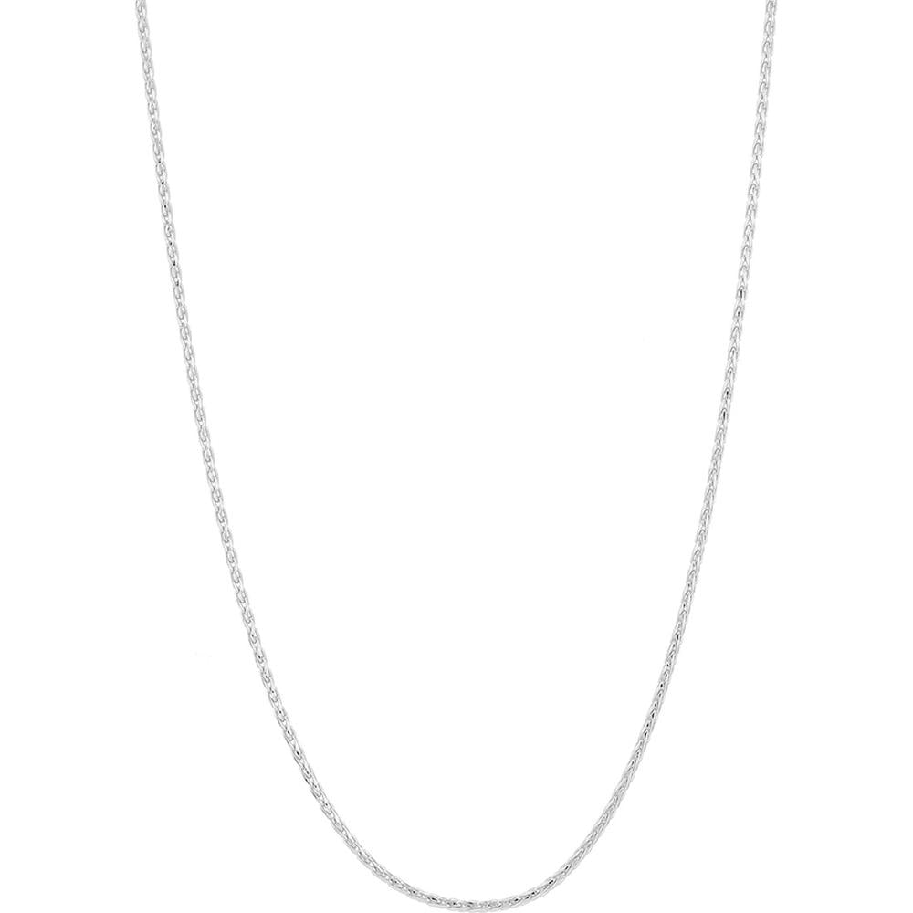 Olas d'Oro - 14K White Gold 16" Diamond-Cut Wheat Chain Necklace - 1.81 Grams