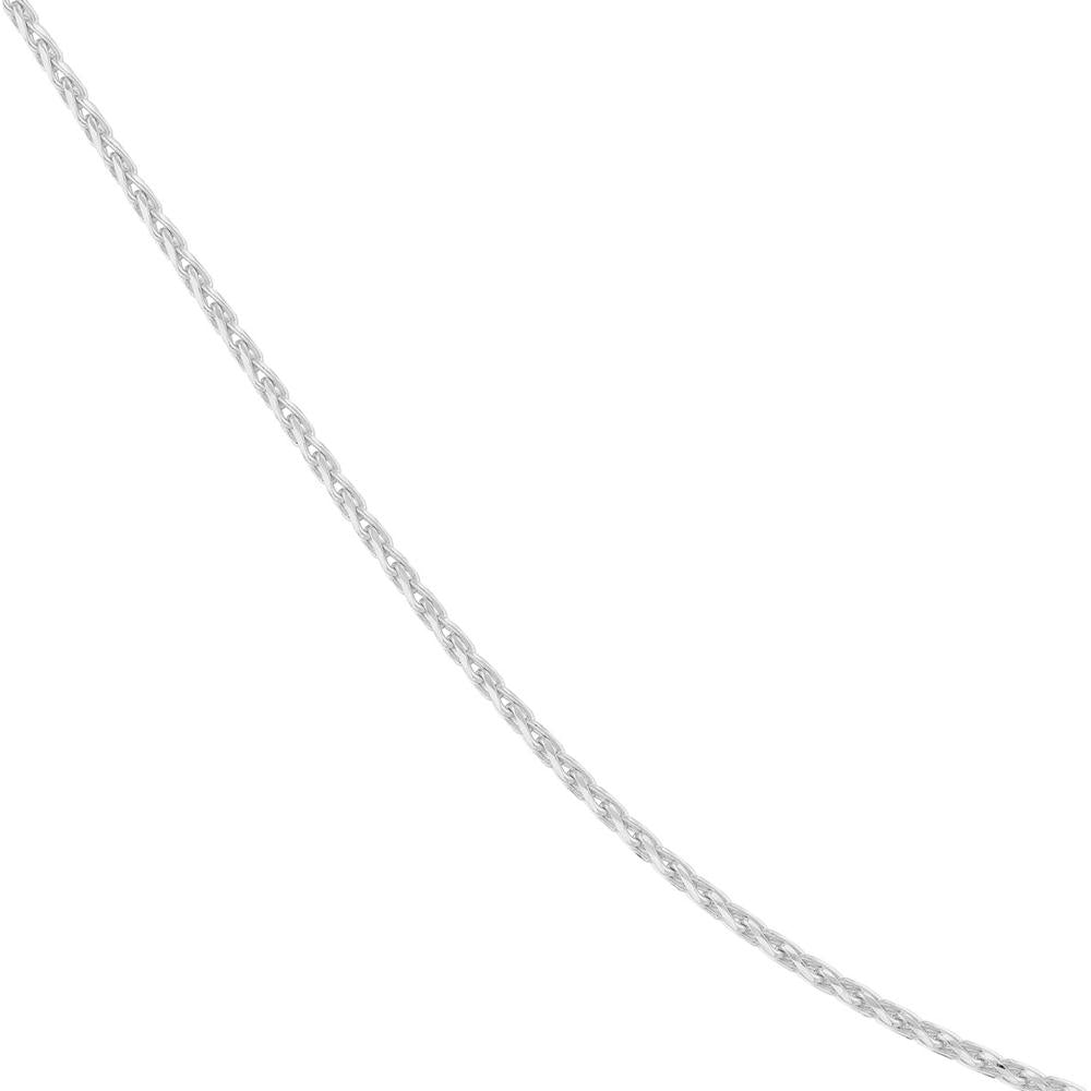 Olas d'Oro - 14K White Gold 16" Diamond-Cut Wheat Chain Necklace - 1.81 Grams