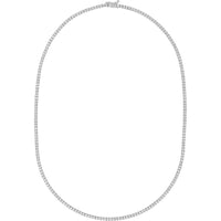 Olas d'Oro - 14K White Gold 16" Diamond Tennis Necklace with Box Lock Closure - 4.45 Carat Total Diamond Weight