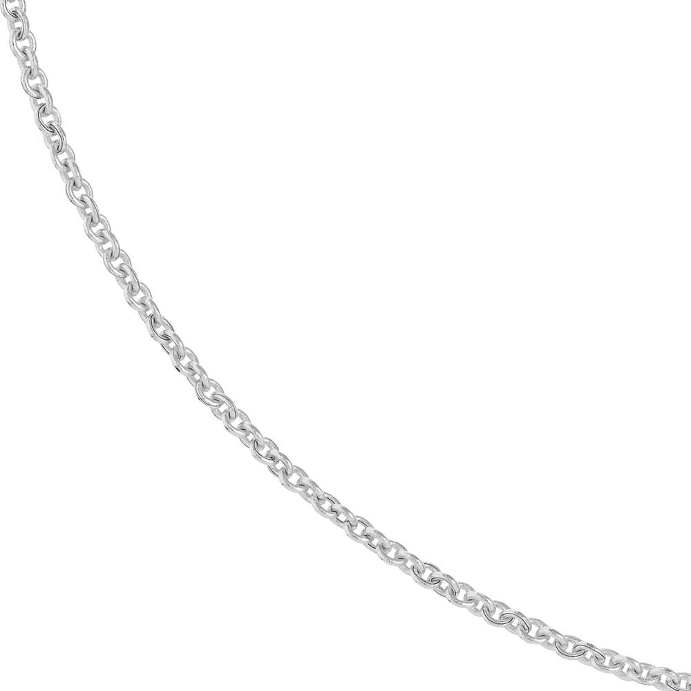 Olas d'Oro - 14K White Gold 16" Light Cable Chain Necklace with Lobster Clasp - 1.45mm Width
