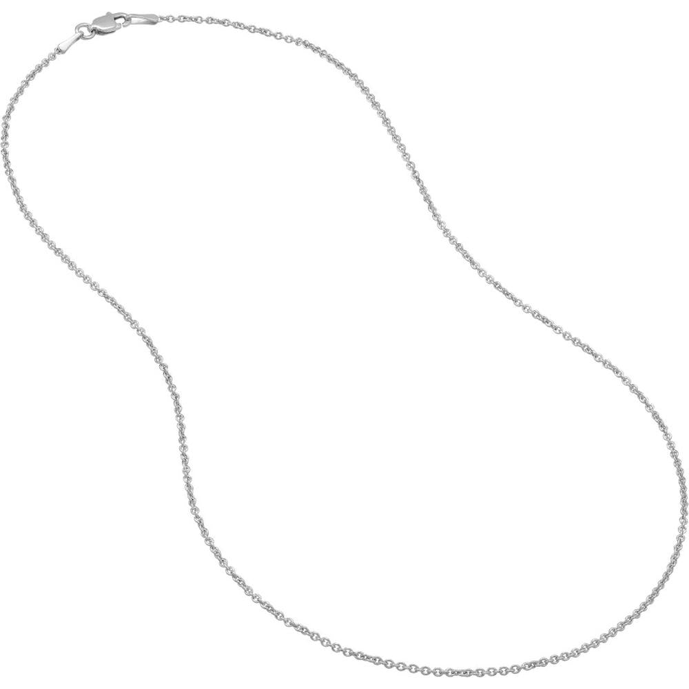 Olas d'Oro - 14K White Gold 16" Light Cable Chain Necklace with Lobster Clasp - 1.45mm Width