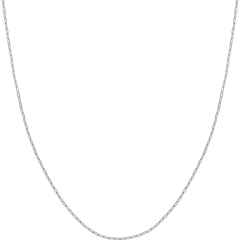 Olas d'Oro - 14K White Gold 16" Paper Clip Chain with Pear Shape Lobster Lock - 1.30mm Width