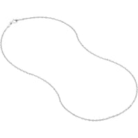 Olas d'Oro - 14K White Gold 16" Singapore Chain with Spring Ring Clasp - 1.4mm Twist Design
