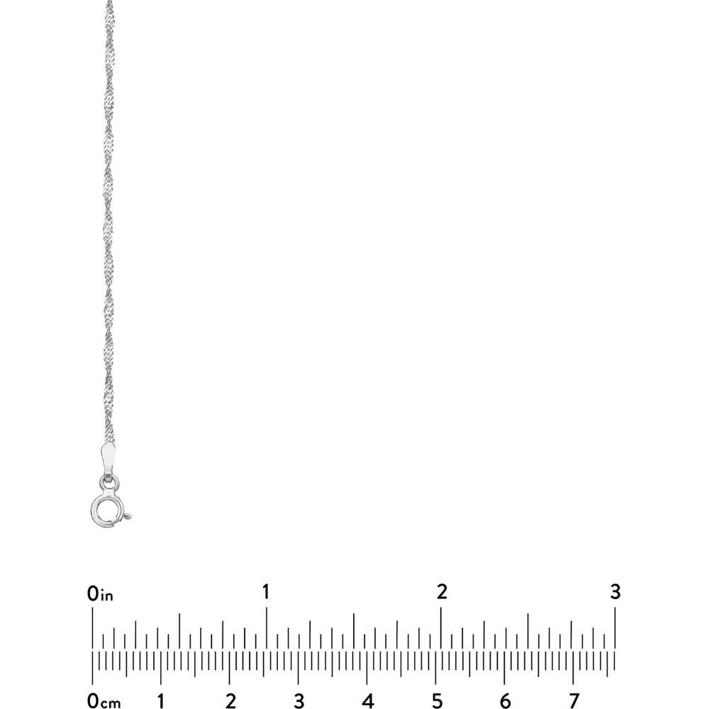 Olas d'Oro - 14K White Gold 16" Singapore Chain with Spring Ring Clasp - 1.4mm Twist Design