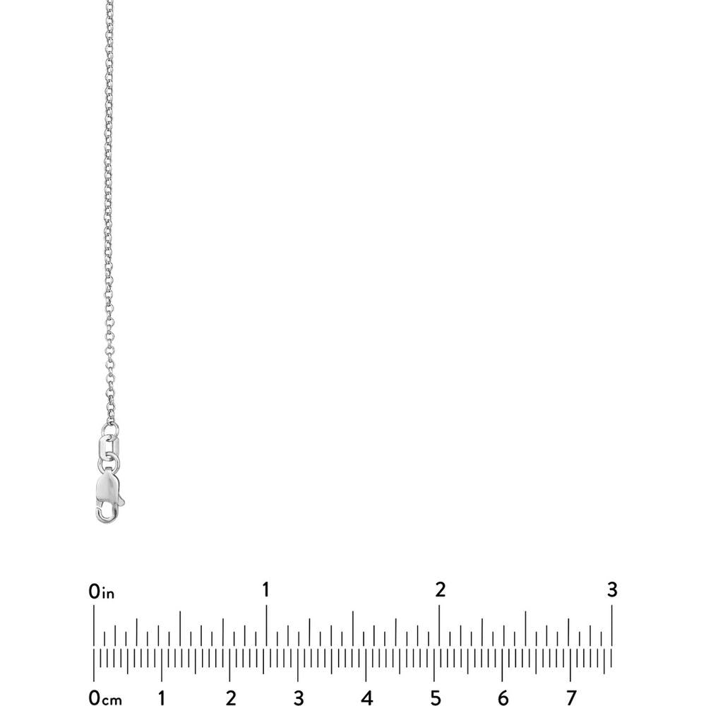 Olas d'Oro - 14K White Gold 16" Rolo Chain Necklace with Lobster Clasp - 1.28 Grams Weight