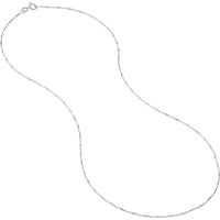 Olas d'Oro - 14K White Gold 16" Saturn Cable Chain Necklace with Barrel Stations 0.9mm Width