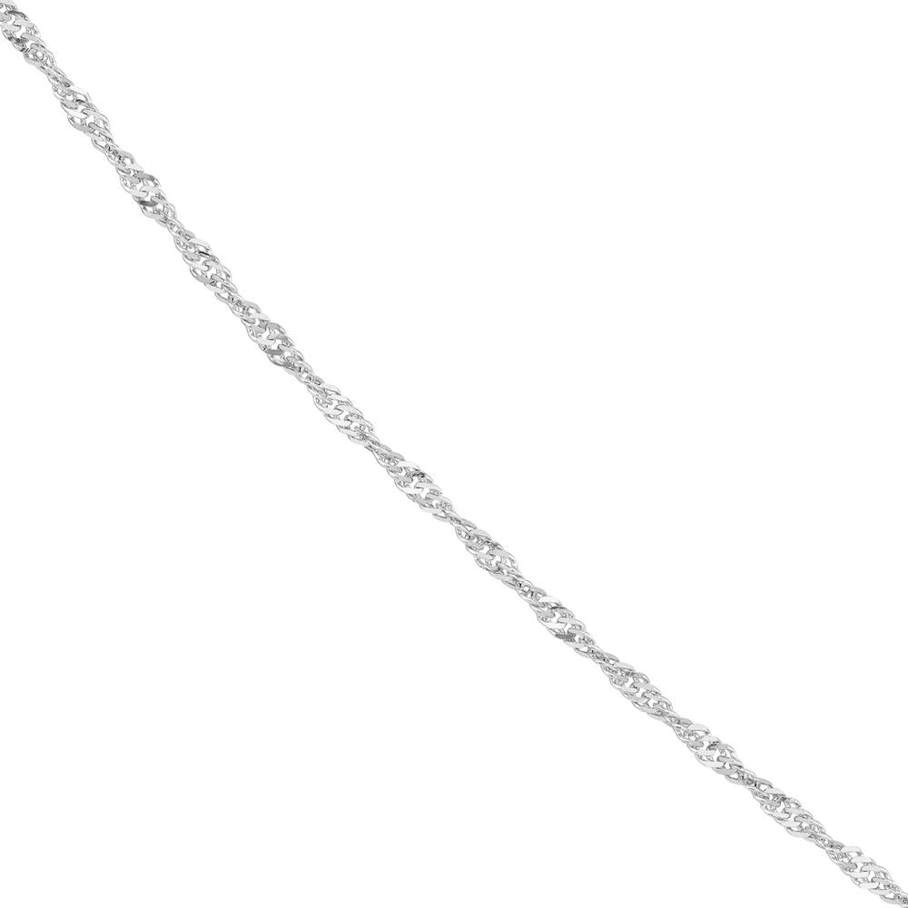 Olas d'Oro - 14K White Gold 16" Singapore Chain with Lobster Clasp - 1.7mm Twist Design, 2.4 Grams Weight