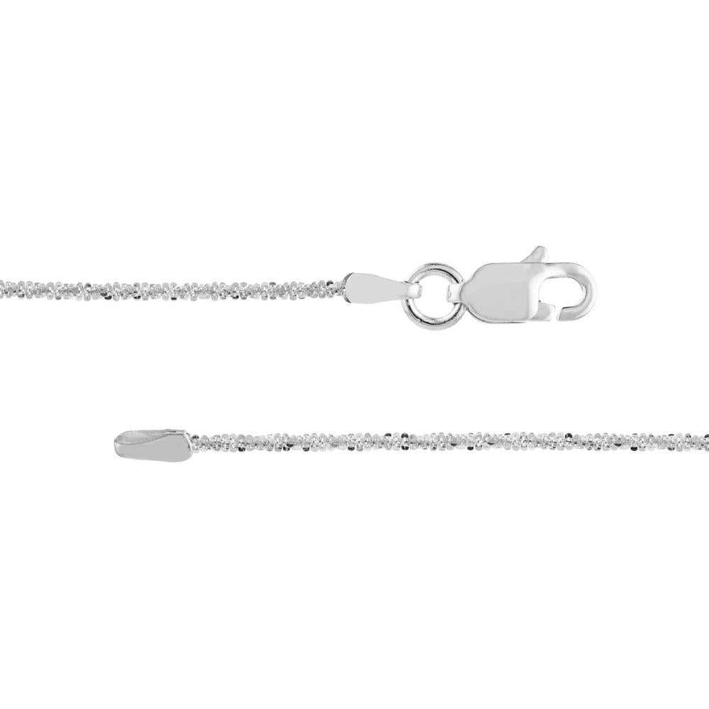 Olas d'Oro - 14K White Gold 16" Sparkle Chain with Lobster Lock - 1.81 Grams