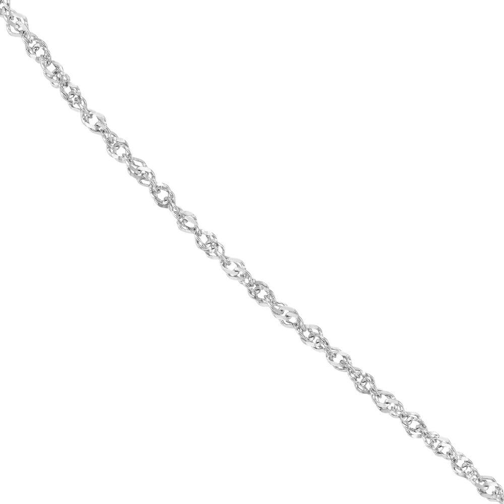 Olas d'Oro - 14K White Gold 16" Sparkle Singapore Chain - 1.5mm, Lobster Clasp, 1.72 Grams
