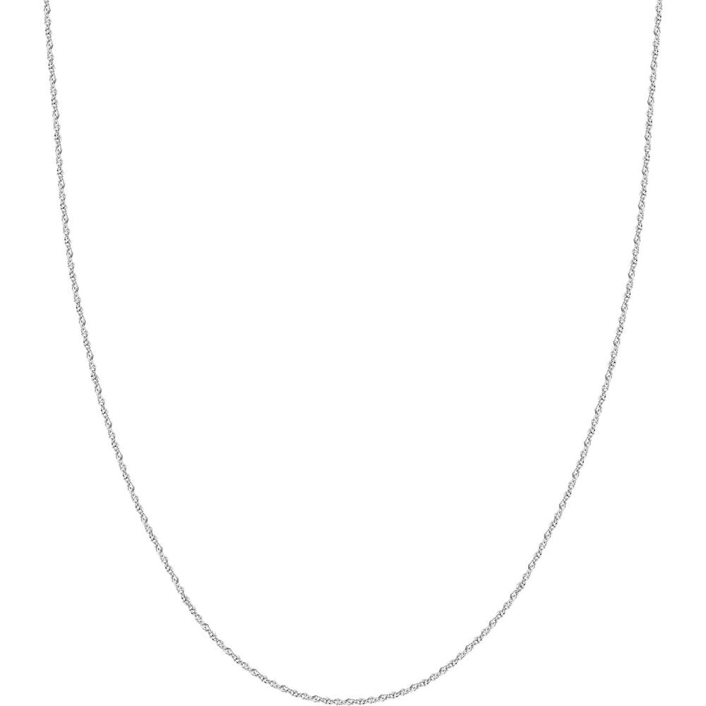 Olas d'Oro - 14K White Gold 16" Sparkle Singapore Chain with Lobster Clasp 1.37mm