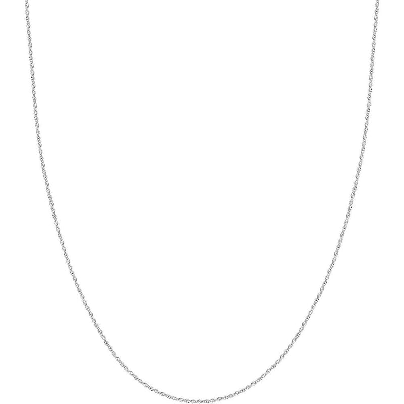 Olas d'Oro - 14K White Gold 16" Sparkle Singapore Chain with Lobster Clasp 1.37mm