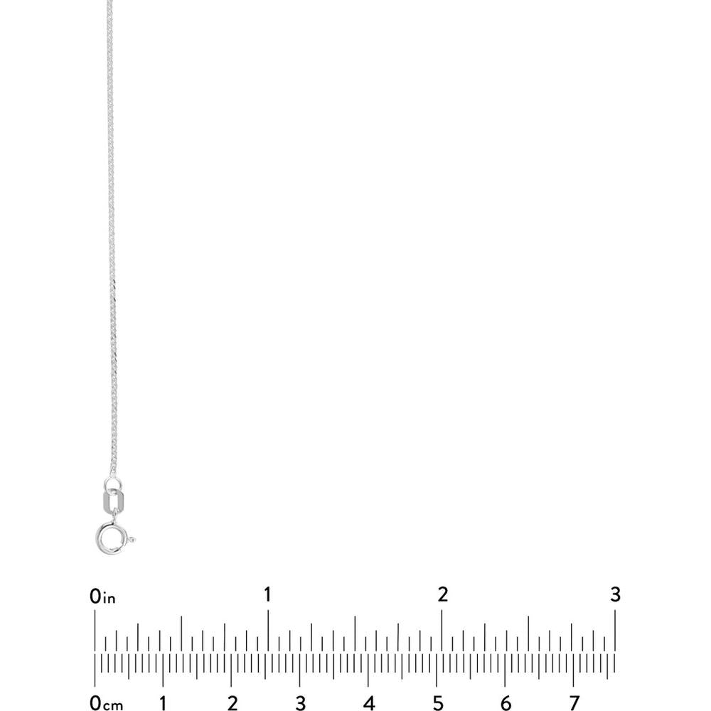 Olas d'Oro - 14K White Gold 16" Square Wheat Chain Necklace with Spring Ring Clasp