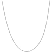 Olas d'Oro - 14K White Gold 16" Wheat Chain Necklace with Lobster Clasp - 0.85mm Width