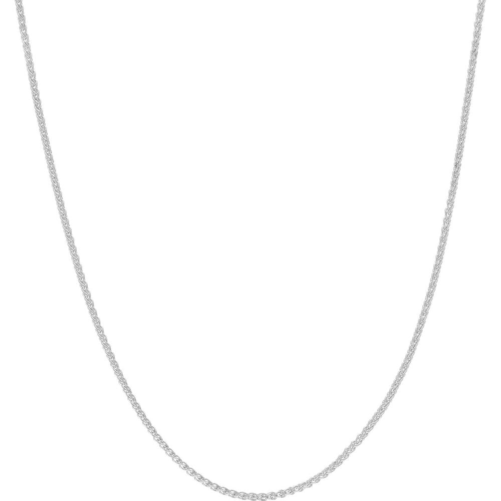 Olas d'Oro - 14K White Gold 16" Wheat Chain Necklace with Lobster Clasp - 0.85mm Width