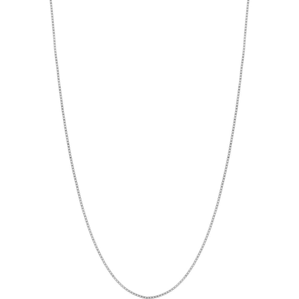 Olas d'Oro - 14K White Gold 18" Adjustable Box Chain with Lobster Lock Sleek & Elegant Design