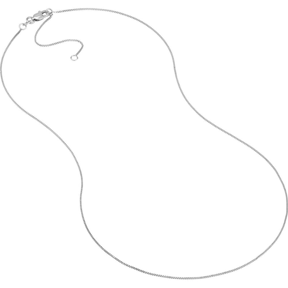 Olas d'Oro - 14K White Gold 18" Adjustable Box Chain with Lobster Lock Sleek & Elegant Design