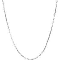 Olas d'Oro - 14K White Gold 18" Adjustable Diamond-Cut Cable Chain Necklace 1.05mm Width with Lobster Clasp