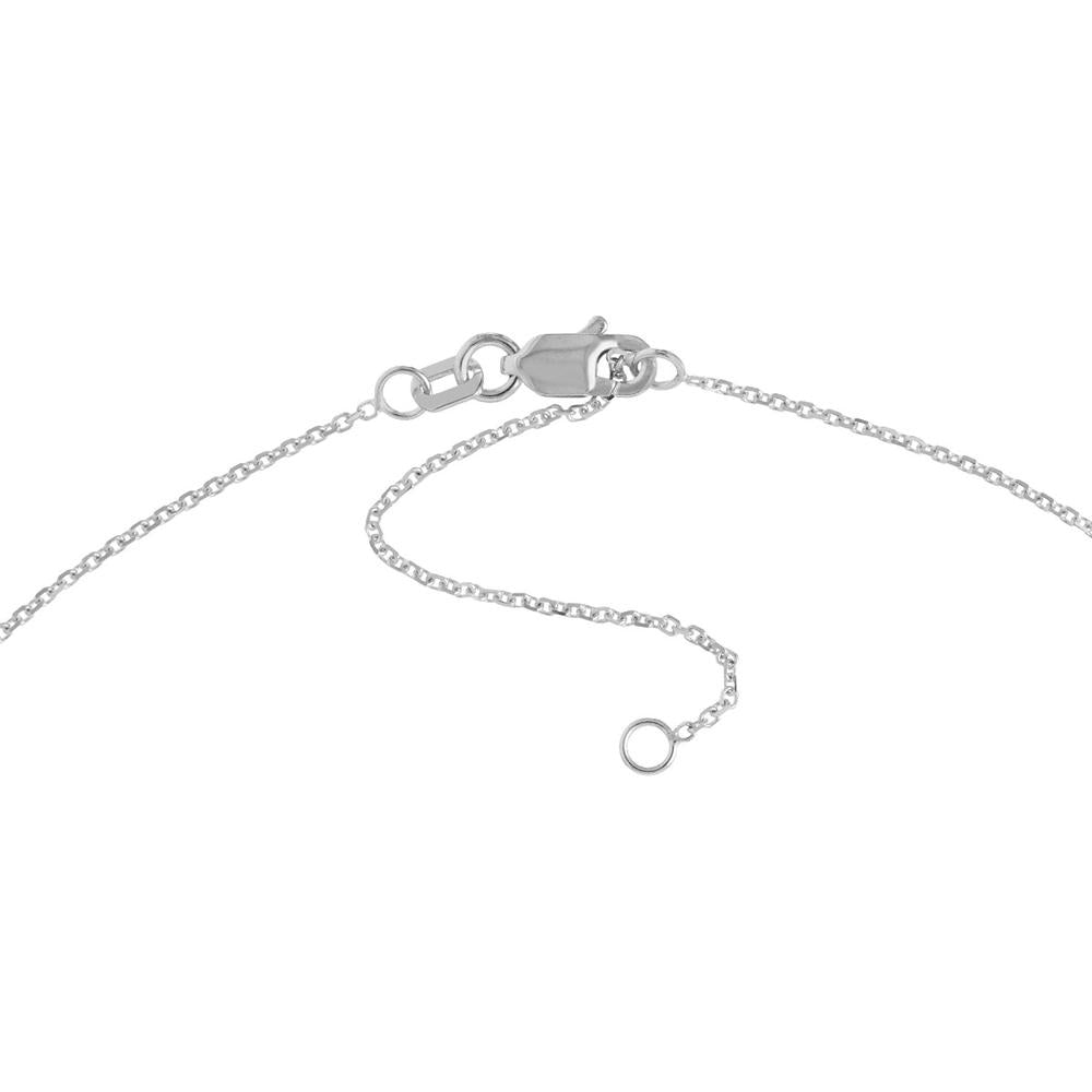 Olas d'Oro - 14K White Gold 18" Adjustable Diamond-Cut Cable Chain Necklace 1.05mm Width with Lobster Clasp