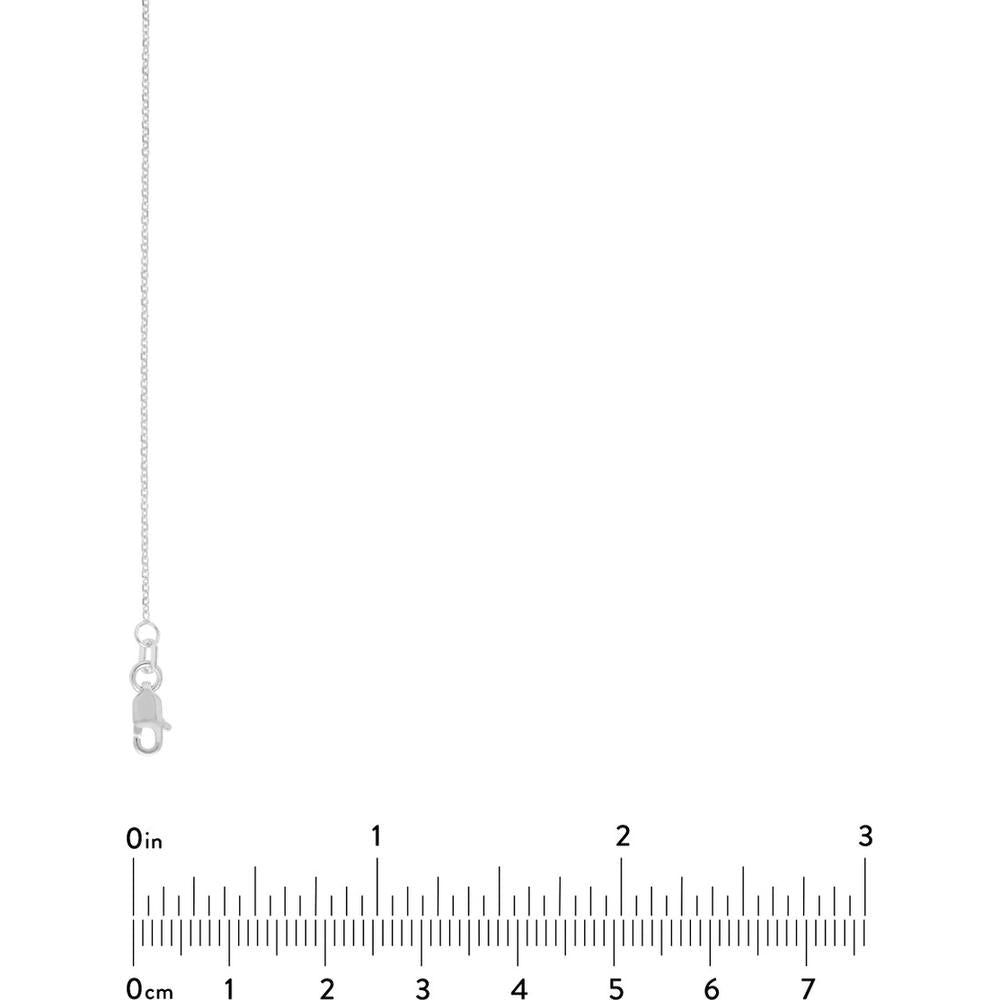 Olas d'Oro - 14K White Gold 18" Adjustable Diamond-Cut Cable Chain Necklace 1.05mm Width with Lobster Clasp