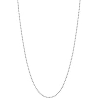 Olas d'Oro - 14K White Gold 18" Bead Chain Necklace with Lobster Lock - 1.00mm Width