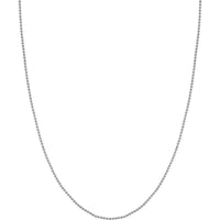 Olas d'Oro - 14K White Gold 18" Bead Chain Necklace with Lobster Lock - 3.93 Grams Total Weight
