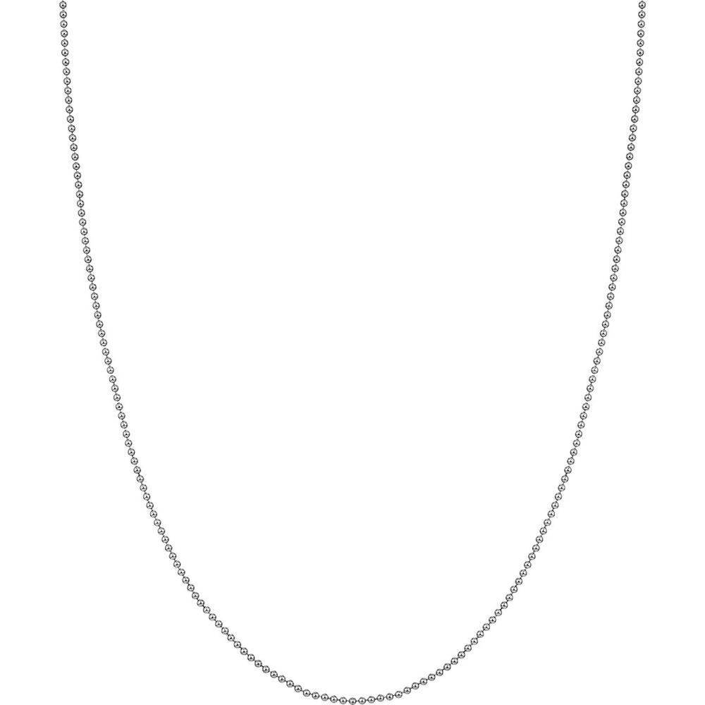 Olas d'Oro - 14K White Gold 18" Bead Chain Necklace with Lobster Lock - 3.93 Grams Total Weight