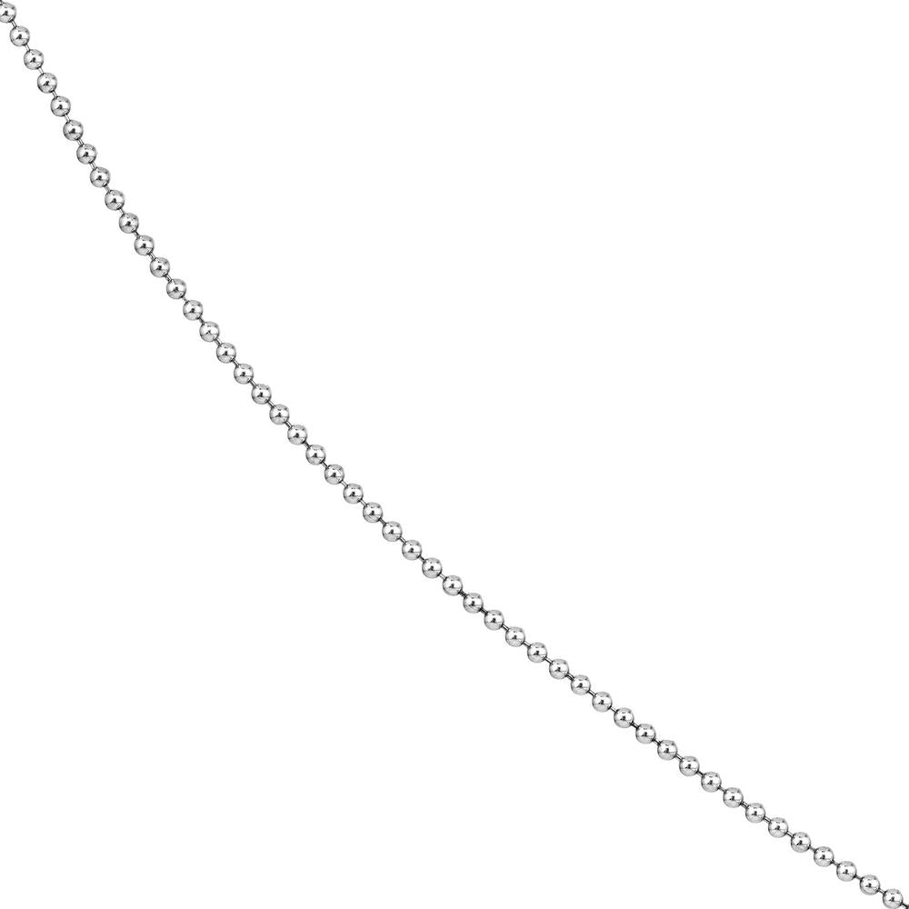 Olas d'Oro - 14K White Gold 18" Bead Chain Necklace with Lobster Lock - 3.93 Grams Total Weight