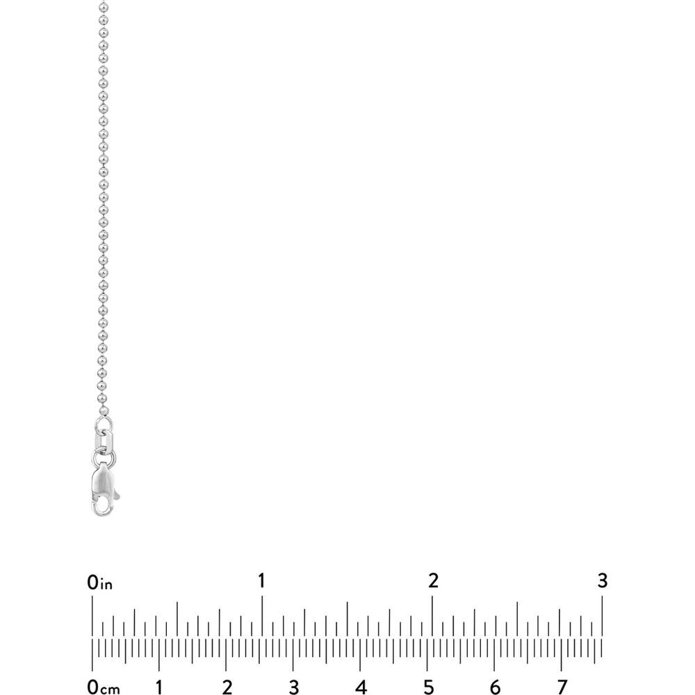 Olas d'Oro - 14K White Gold 18" Bead Chain Necklace with Lobster Lock - 3.93 Grams Total Weight