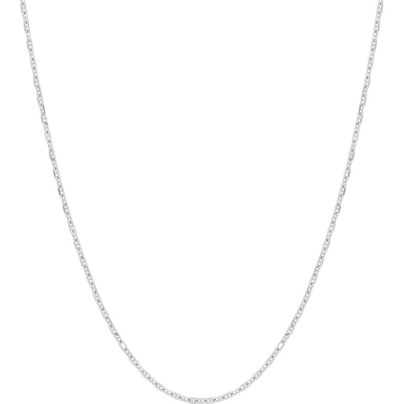 Olas d'Oro - 14K White Gold 18" Diamond-Cut Anchor Chain Necklace 1.05mm Width