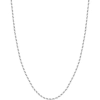 Olas d'Oro - 14K White Gold 18" Diamond-Cut Rope Chain Necklace - 3mm Width with Lobster Clasp