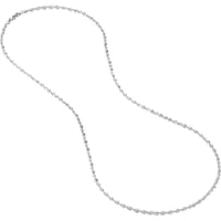 Olas d'Oro - 14K White Gold 18" Diamond-Cut Rope Chain Necklace - 3mm Width with Lobster Clasp