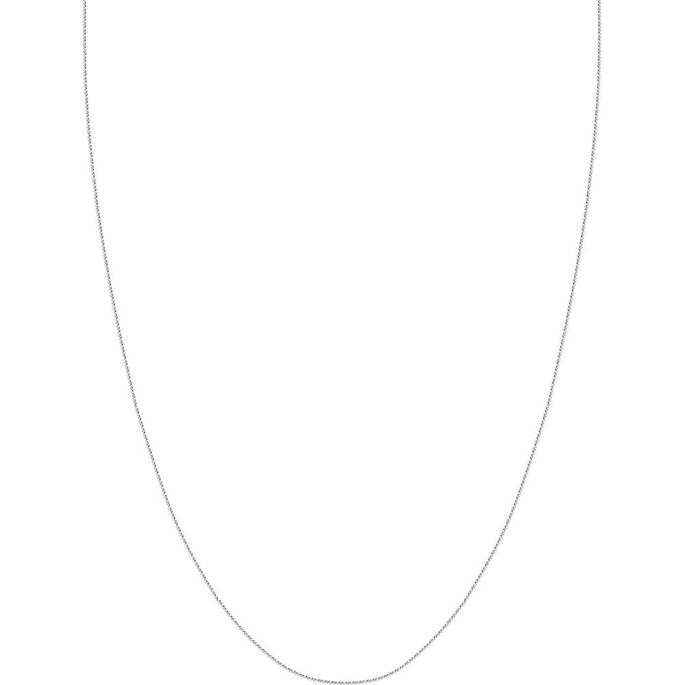 Olas d'Oro - 14K White Gold 18" Diamond-Cut Square Wheat Chain Necklace - 1.92 Grams Total Weight