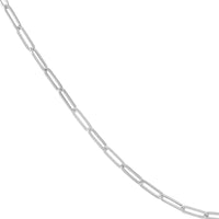 Olas d'Oro - 14K White Gold 18" Hollow Paperclip Chain Necklace with Pear Lock Clasp - 4.82 Grams