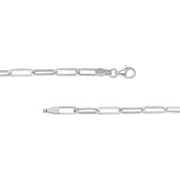 Olas d'Oro - 14K White Gold 18" Hollow Paperclip Chain Necklace with Pear Lock Clasp - 4.82 Grams
