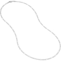 Olas d'Oro - 14K White Gold 18" Concave Figaro Chain Necklace - 4.51 Grams Total Weight