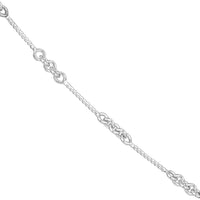 Olas d'Oro - 14K White Gold 18" Designer Twist Chain with Lobster Lock - 0.8mm Gauge