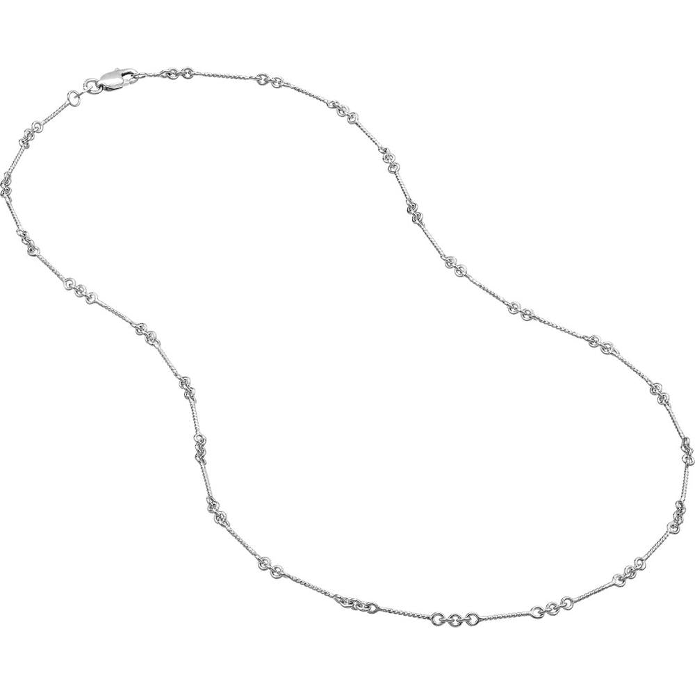 Olas d'Oro - 14K White Gold 18" Designer Twist Chain with Lobster Lock - 0.8mm Gauge