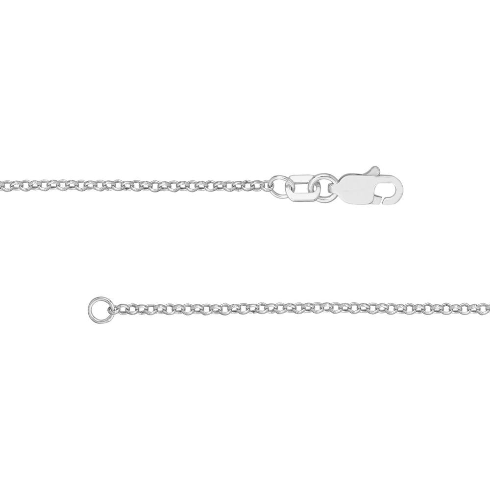 Olas d'Oro - 14K White Gold 18" Rolo Chain Necklace with Lobster Lock - 1.4 Grams
