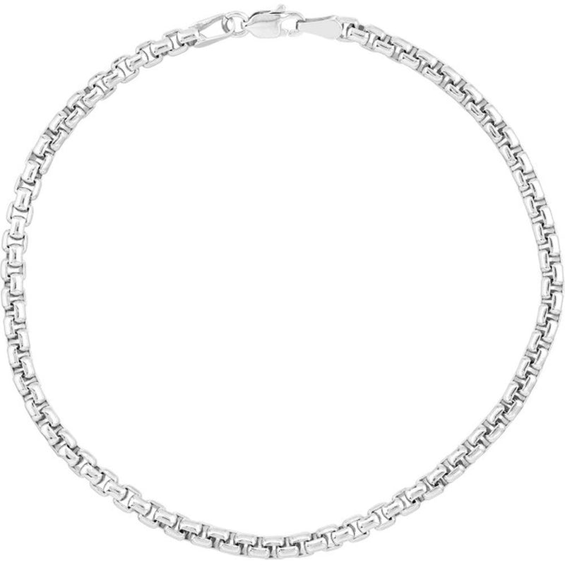 Olas d'Oro - 14K White Gold 18" Solid Round Box Chain with Lobster Clasp - 26.04 Grams