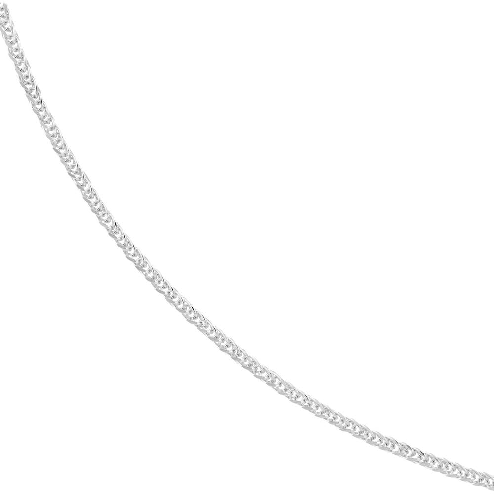 Olas d'Oro - 14K White Gold 18" Square Wheat Chain with Spring Ring Clasp - 1.67 Grams Total Weight