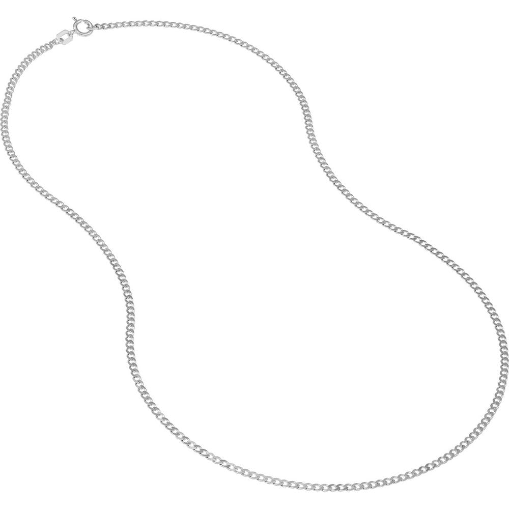 Olas d'Oro - 14K White Gold 18" Open Curb Chain Necklace - 2.9 Grams