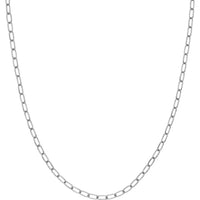 Olas d'Oro - 14K White Gold 18" Paper Clip Chain Necklace with Lobster Lock - 3.45mm Width, 8.32 Grams Total Weight