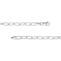 Olas d'Oro - 14K White Gold 18" Paper Clip Chain Necklace with Lobster Lock - 3.45mm Width, 8.32 Grams Total Weight