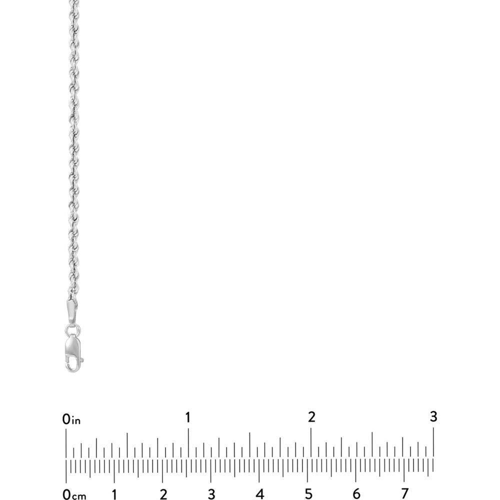 Olas d'Oro - 14K White Gold 18" Rope Chain Necklace with Lobster Lock - 2.3mm