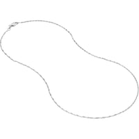 Olas d'Oro - 14K White Gold 18" Singapore Chain with Twist Design - 1.15mm