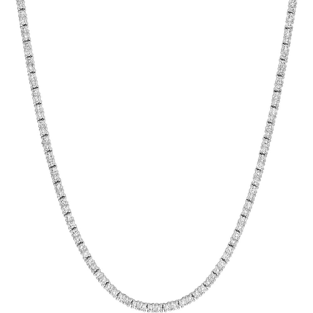 Olas d'Oro - 14K White Gold 18" Tennis Necklace with Round Diamonds - 3.0 Carat Total Diamond Weight
