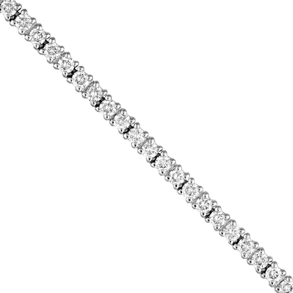 Olas d'Oro - 14K White Gold 18" Tennis Necklace with Round Diamonds - 3.0 Carat Total Diamond Weight