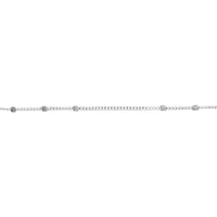Olas d'Oro - 14K White Gold 18" Triple Bead Saturn Chain Necklace with Lobster Lock - 2.2 Grams Weight