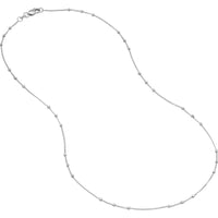 Olas d'Oro - 14K White Gold 18" Triple Bead Saturn Chain Necklace with Lobster Lock - 2.2 Grams Weight