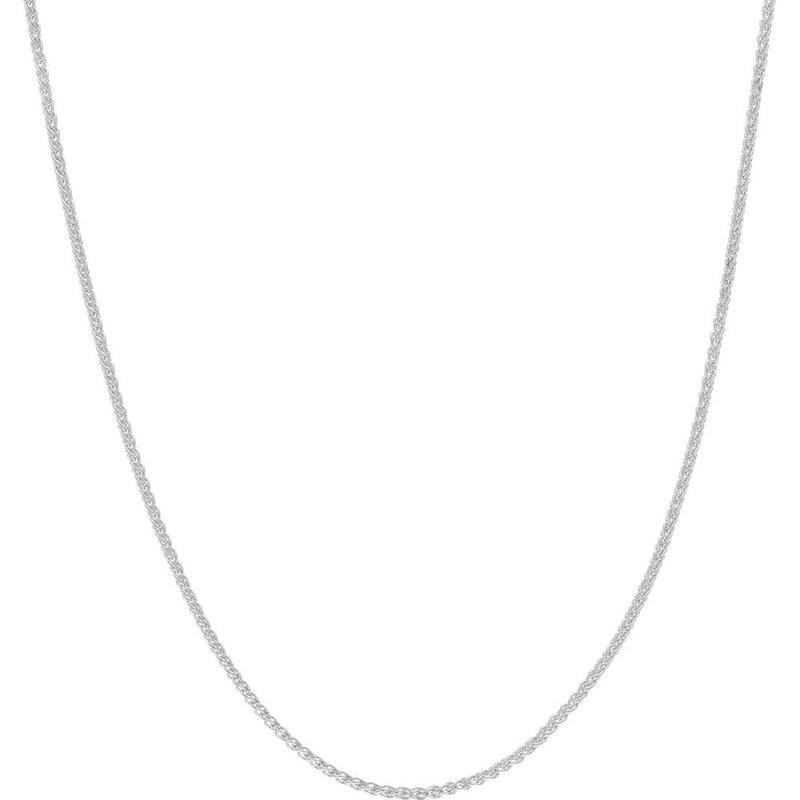 Olas d'Oro - 14K White Gold 18" Wheat Chain Necklace with Lobster Clasp - 0.85mm